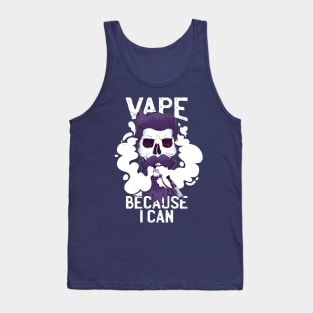 Vape because i can Skull Design Tank Top